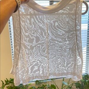 Lulu Lemon 🍋 White Sheer Patterned Women's Top S:L